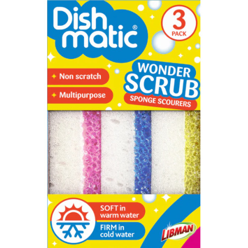 Губки Dishmatic Wonder Scrub Sponge Scourers, 3 шт